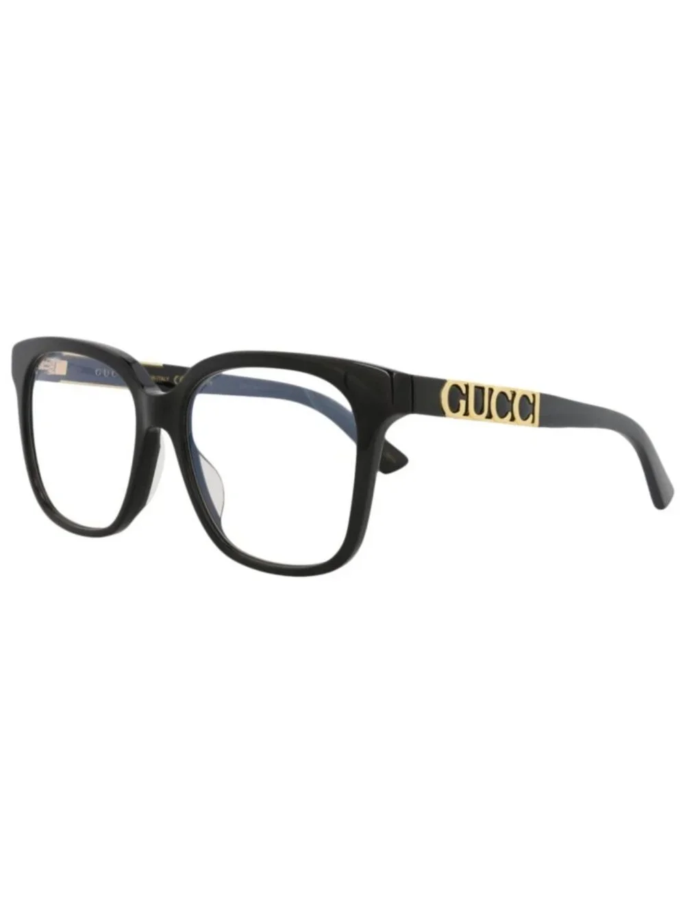 New Gucci Women's Sunglasses Square Rectangle Acetate Frame Black Black